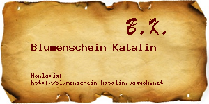 Blumenschein Katalin névjegykártya
